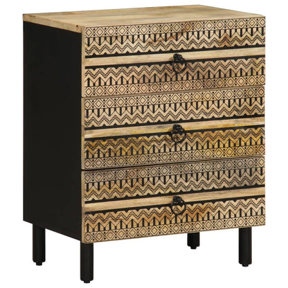 Nattbord Sengbord Svart 50x33x62 cm heltre mangotre