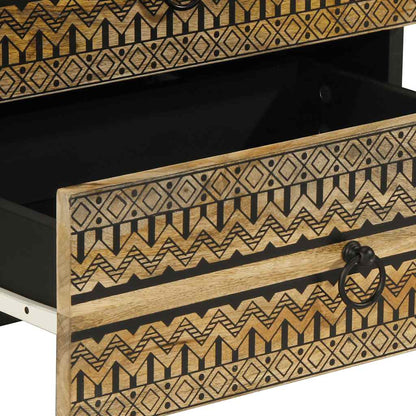 Nattbord Sengbord Svart 50x33x62 cm heltre mangotre