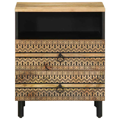 Nattbord Sengbord Svart 50x33x62 cm heltre mangotre