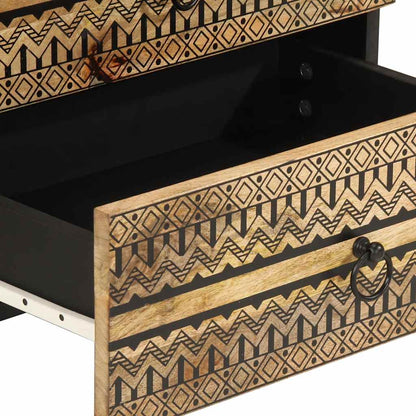 Nattbord Sengbord Svart 50x33x62 cm heltre mangotre