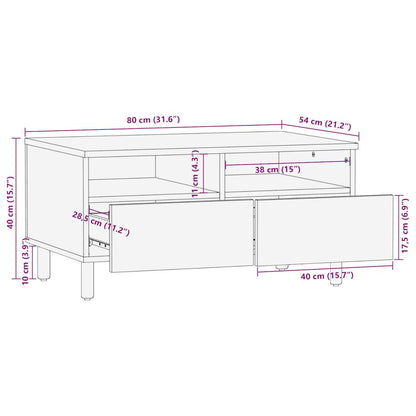 Salongbord Sofabord Svart 80x54x40 cm heltre mango