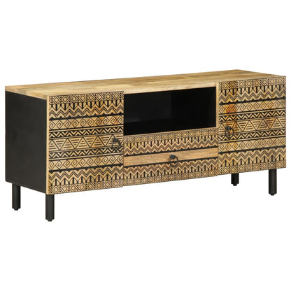 TV-Møbel Svart Tv-benk 105x33,5x46 cm grovt heltre mangotre