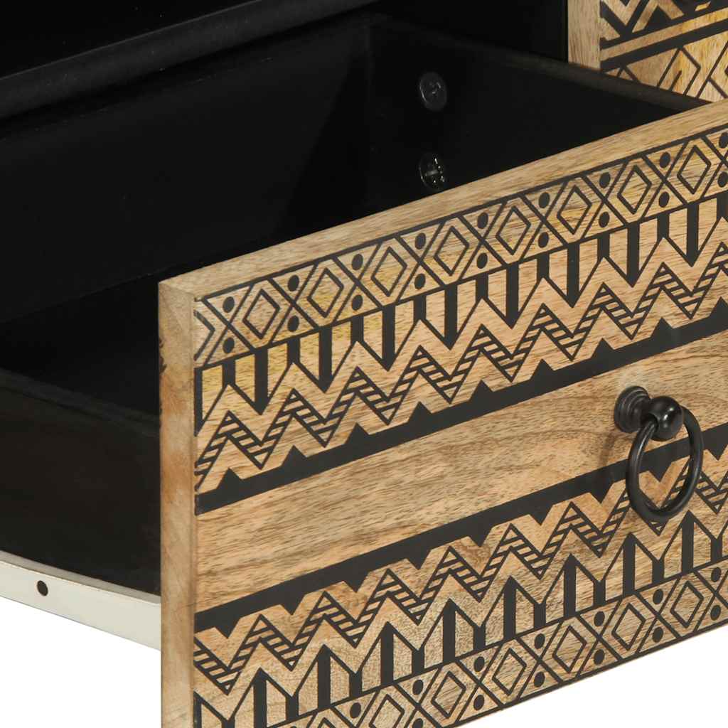 TV-Møbel Svart Tv-benk 105x33,5x46 cm grovt heltre mangotre