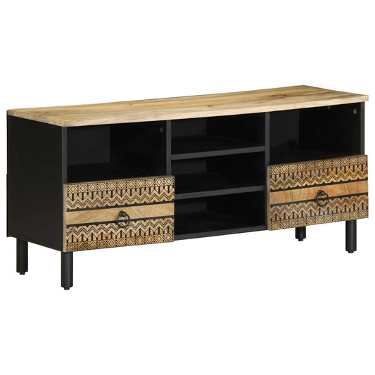 TV-Møbel Svart Tv-benk 100x33,5x46 cm grovt heltre mangotre