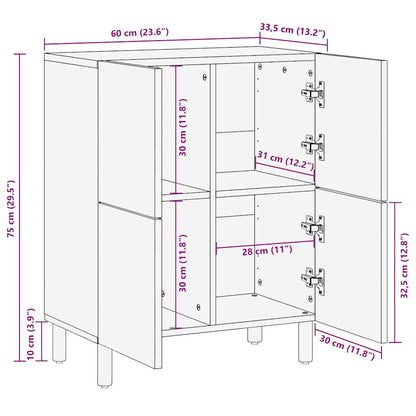 Skjenk Tre 60x33,5x75 cm grovt heltre mangotre