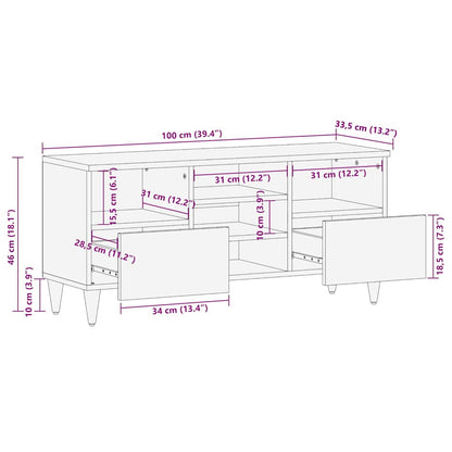 TV-Møbel Tre Tv-benk 100x33,5x46 cm heltre mango