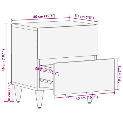 Nattbord med skuff Brun 40 x 33,5 x 46 cm Massiv mango tre