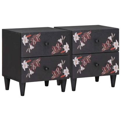 Nattbord 2 pcs Brun 40 x 33,5 x 46 cm Massiv mango tre