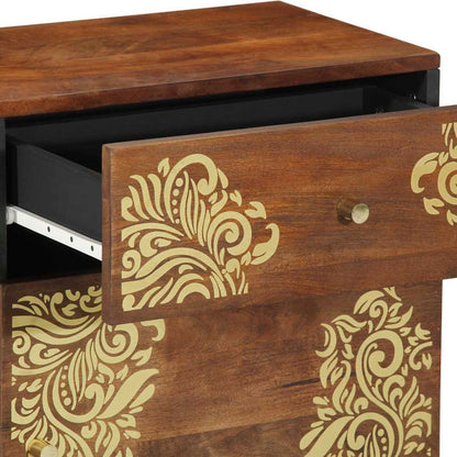 Nattbord Sengbord Honningbrun Nattbordskap med skuff 50 x 33 x 60 cm heltre mango