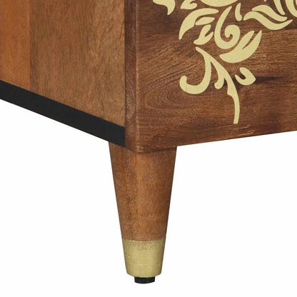 Nattbord Sengbord Honningbrun Nattbordskap med skuff 50 x 33 x 60 cm heltre mango
