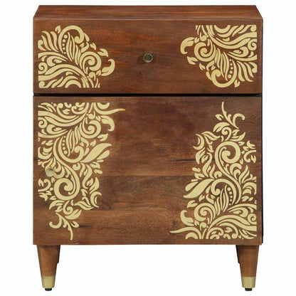 Nattbord Sengbord Honningbrun Nattbordskap med skuff 50 x 33 x 60 cm heltre mango