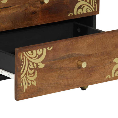 Nattbord Sengbord Honningbrun Nattbordskap med skuff 50 x 33 x 62 cm heltre mango