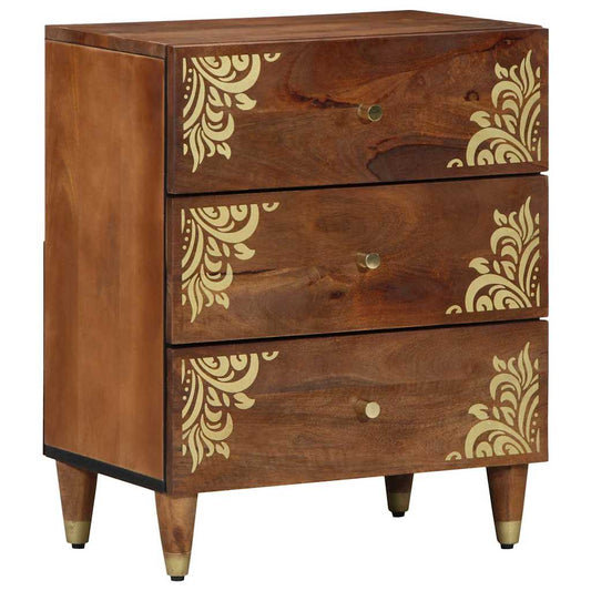 Nattbord Sengbord Honningbrun Nattbordskap med skuff 50 x 33 x 62 cm heltre mango