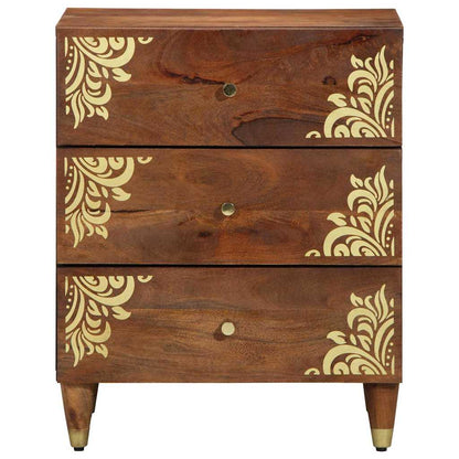 Nattbord Sengbord Honningbrun Nattbordskap med skuff 50 x 33 x 62 cm heltre mango