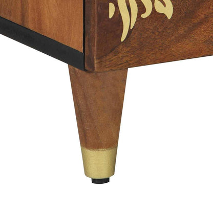 Nattbord Sengbord Honningbrun  Nattbordskap med skuff 50 x 33 x 62 cm heltre mango