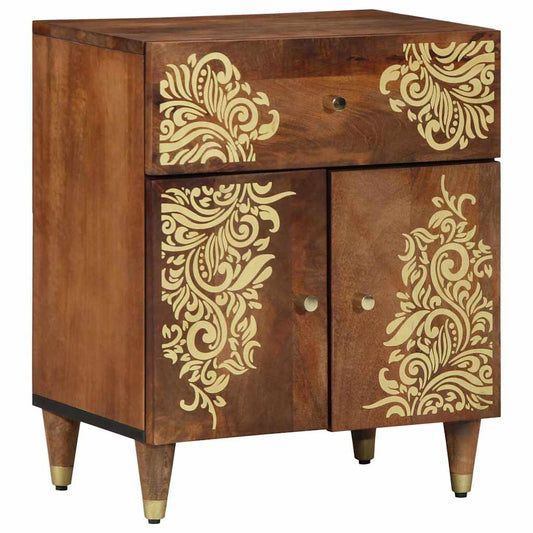 Nattbord Sengbord Honningbrun Nattbordskap med skuff 50 x 33 x 60 cm heltre mango