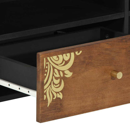 TV-Møbel Tre TV-Skap med skuff Brun 80 x 33.5 x 46 cm Massivt mangotre
