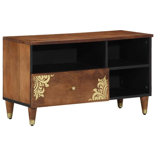 TV-Møbel Tre TV-Skap med skuff Brun 80 x 33.5 x 46 cm Massivt mangotre