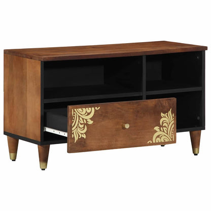 TV-Møbel Tre TV-Skap med skuff Brun 80 x 33.5 x 46 cm Massivt mangotre