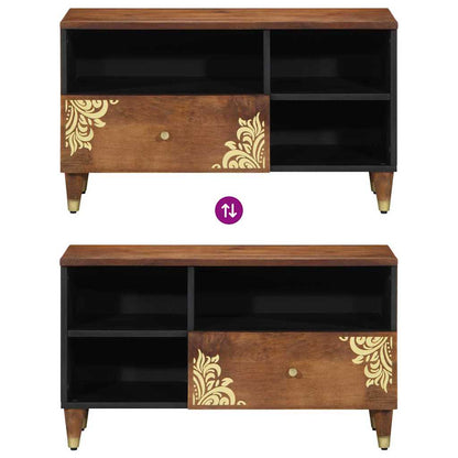 TV-Møbel Tre TV-Skap med skuff Brun 80 x 33.5 x 46 cm Massivt mangotre