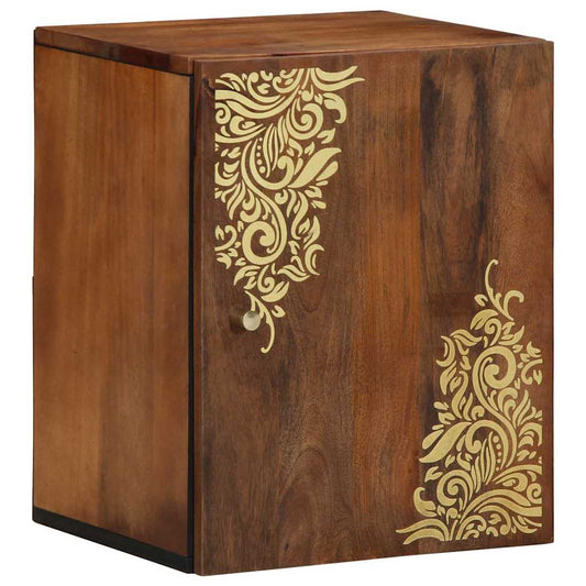 Badskap Veggmontert Brun 38 x 33.5 x 48 cm Massivt mangotre