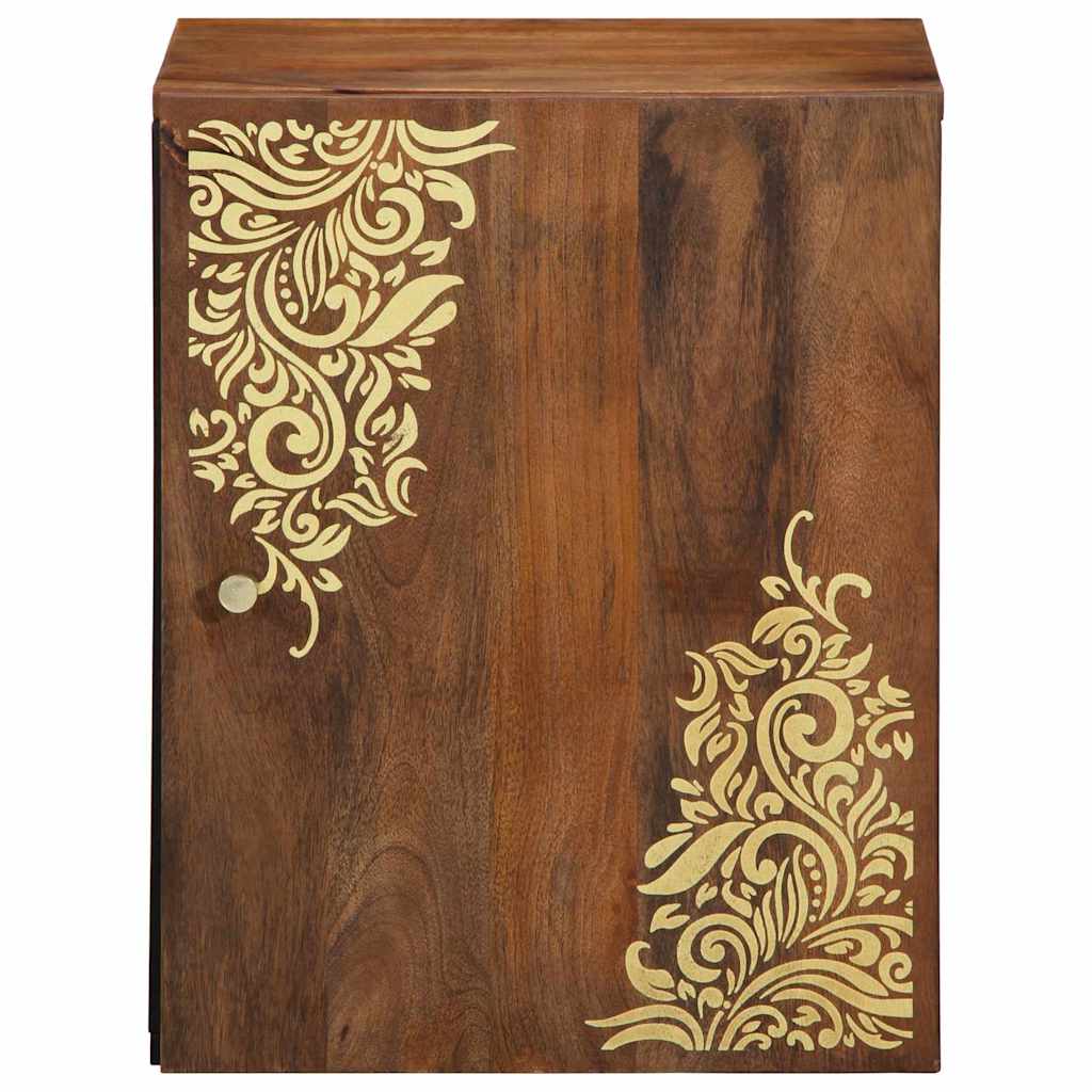 Badskap Veggmontert Brun 38 x 33.5 x 48 cm Massivt mangotre