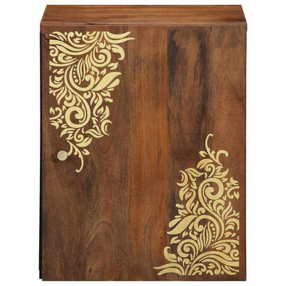 Badskap Veggmontert Brun 38 x 33.5 x 48 cm Massivt mangotre