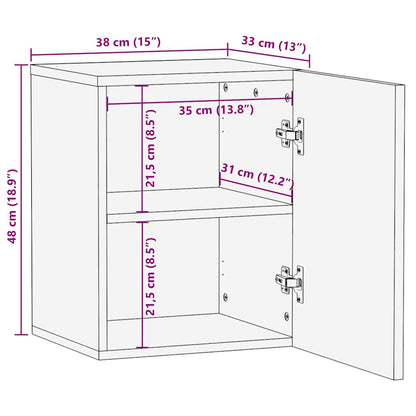 Badskap Veggmontert Brun 38 x 33.5 x 48 cm Massivt mangotre