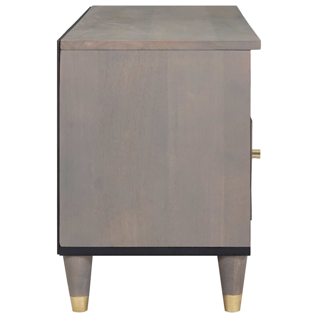 TV-Møbel Tre TV-Skap Grå og Gull 100 x 33.5 x 46 cm Massivt mangotre