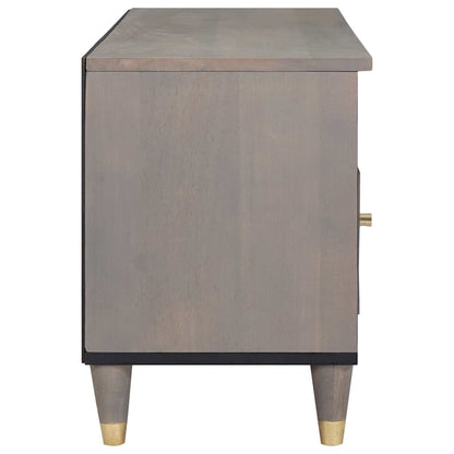 TV-Møbel Tre TV-Skap Grå og Gull 100 x 33.5 x 46 cm Massivt mangotre