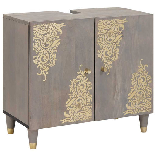 Servantskap Baderom Grå 62 x 33 x 58 cm Massivt mangotre