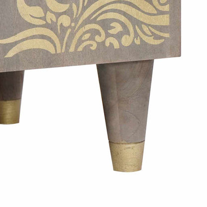Skjenk Grå og Gull 60 x 33 x 75 cm Massiv mango tre