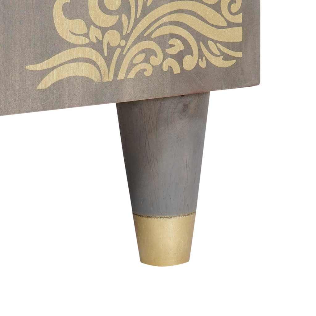 Skjenk Grå og Gull 60 x 33 x 75 cm Massiv mango tre