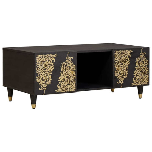 Salongbord Sofabord Svart 100 x 54 x 40 cm Massiv mango tre