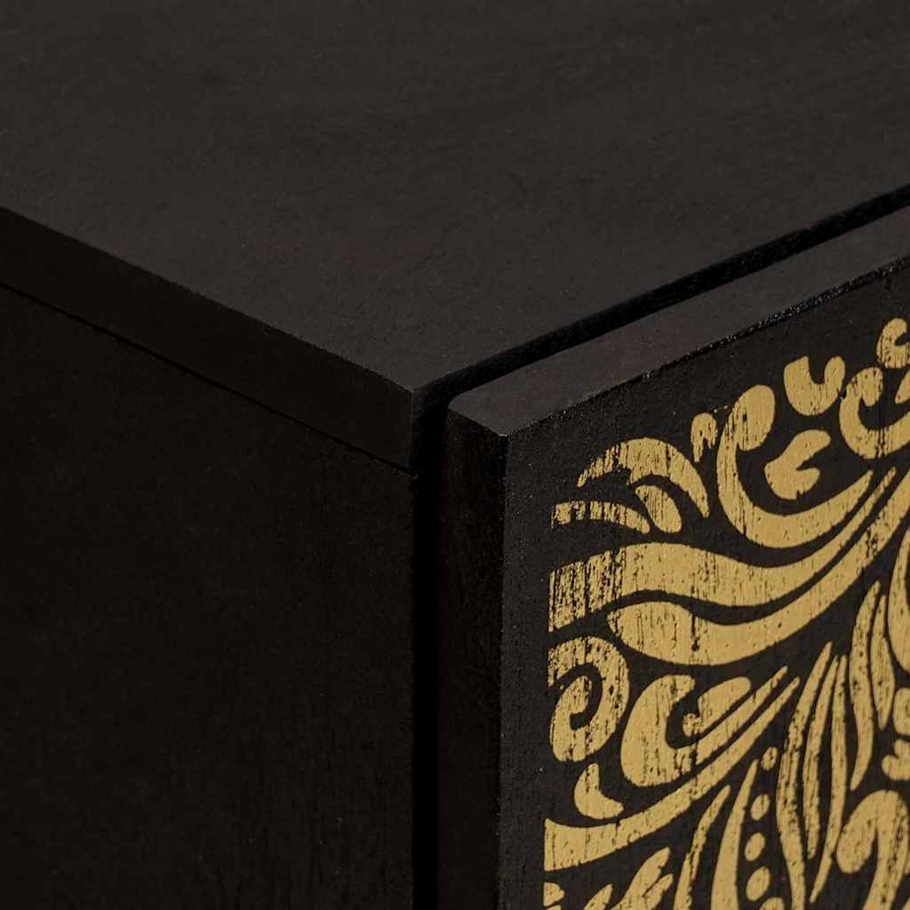 Skjenk Svart med hylle 40 x 33 x 75 cm Massiv mango tre