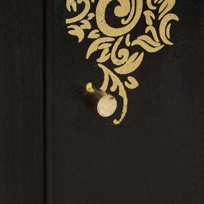 Skjenk Svart med hylle 40 x 33 x 75 cm Massiv mango tre