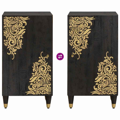 Skjenk Svart med hylle 40 x 33 x 75 cm Massiv mango tre