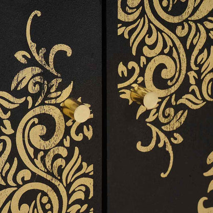 Skjenk Svart med hylle 60 x 33 x 75 cm Massiv mango tre