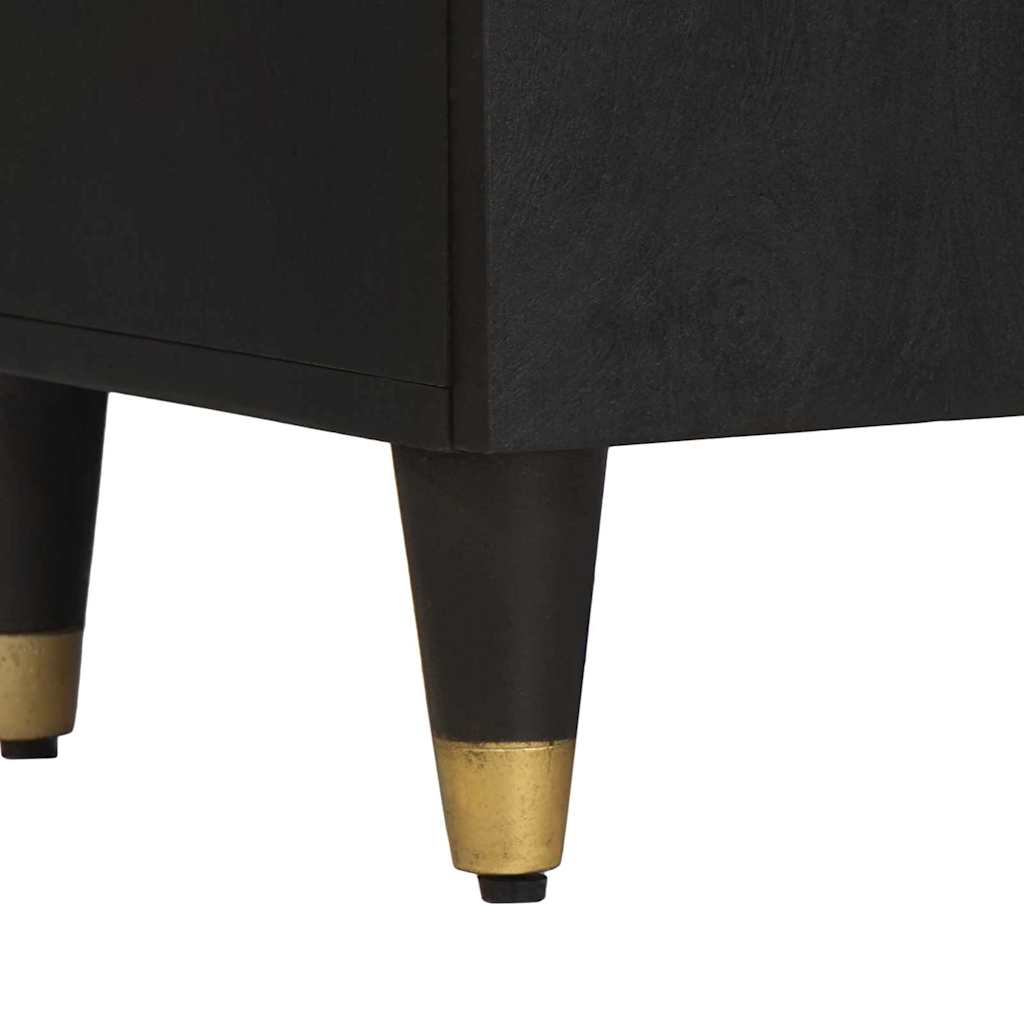 Skjenk Svart med hylle 60 x 33 x 75 cm Massiv mango tre