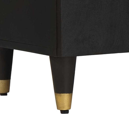 Skjenk Svart med hylle 60 x 33 x 75 cm Massiv mango tre