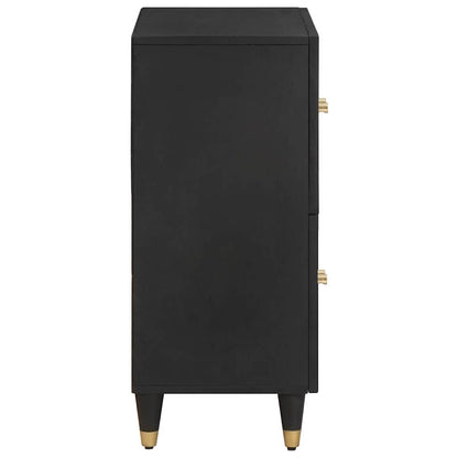 Skjenk Svart med hylle 60 x 33 x 75 cm Massiv mango tre