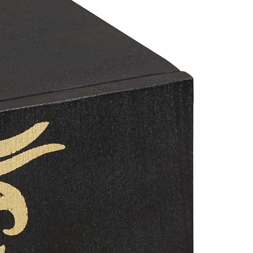 Skjenk Svart med hylle 90 x 33 x 75 cm Massiv mango tre