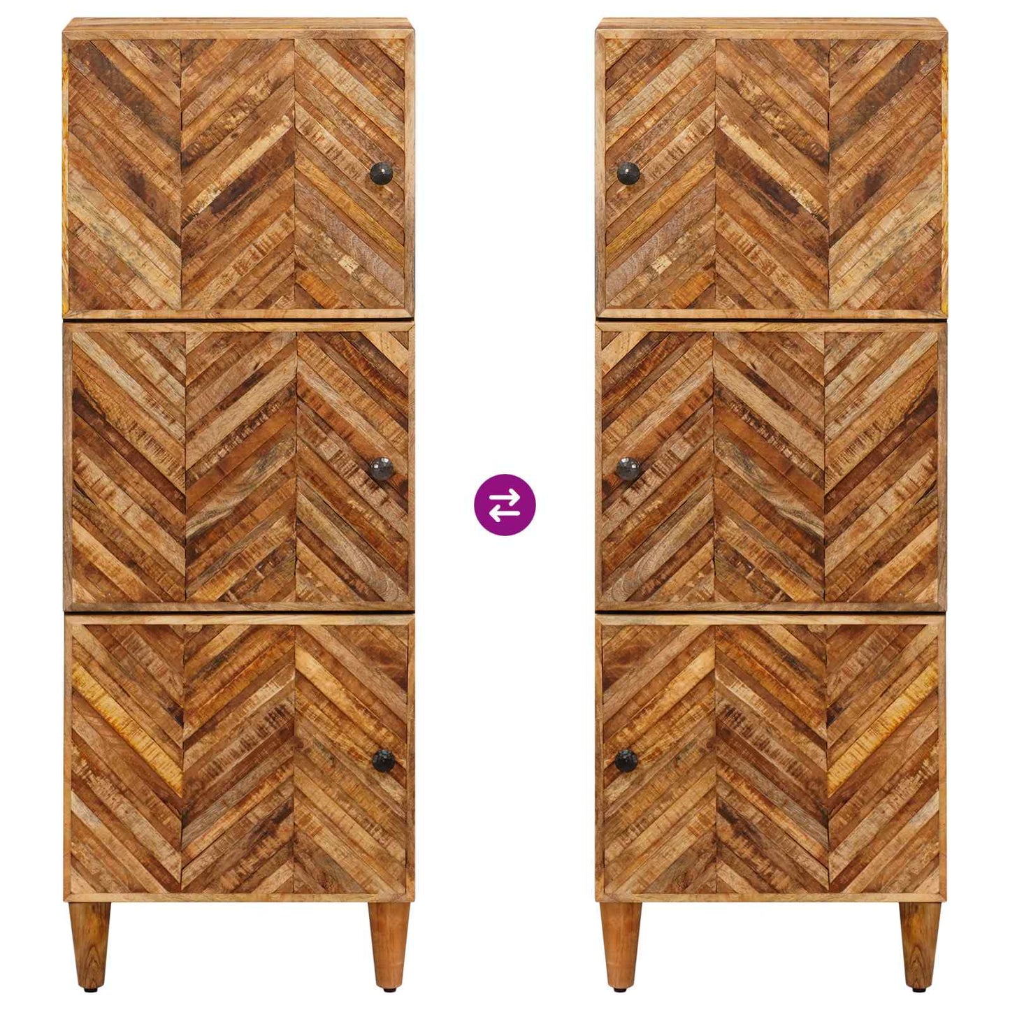 Oppbevaringsskap Brun 40 x 33,5 x 110 cm Massiv mango tre