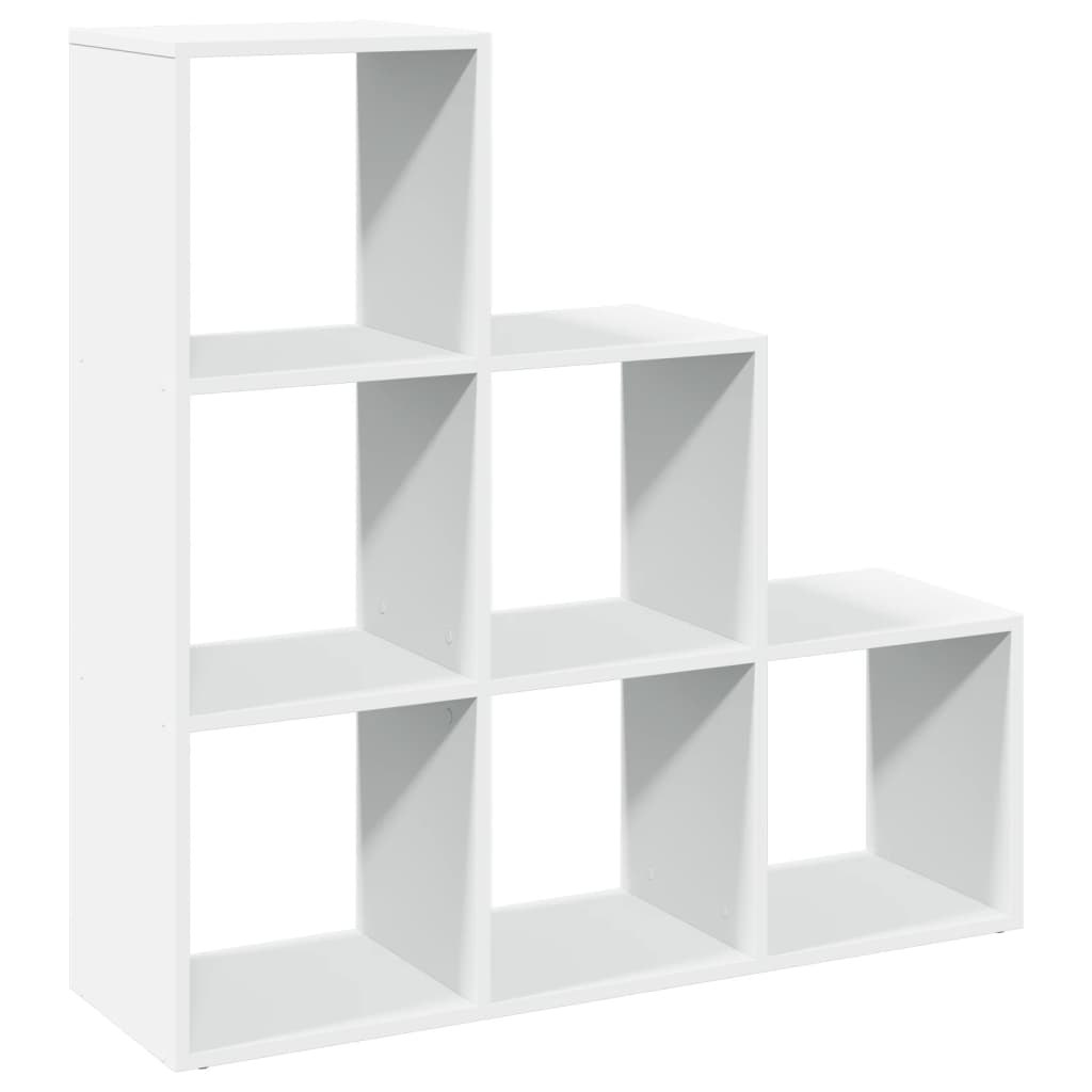 Romdeler bokhylle 3 etasjer hvit 99x29x99 cm konstruert tre