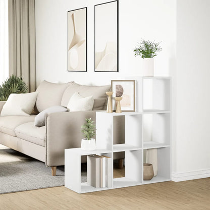 Romdeler bokhylle 3 etasjer hvit 99x29x99 cm konstruert tre