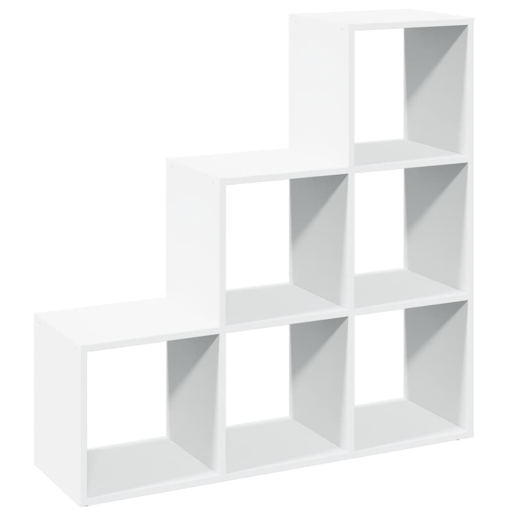 Romdeler bokhylle 3 etasjer hvit 99x29x99 cm konstruert tre