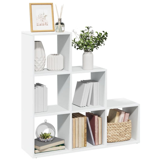 Romdeler bokhylle 3 etasjer hvit 99x29x99 cm konstruert tre