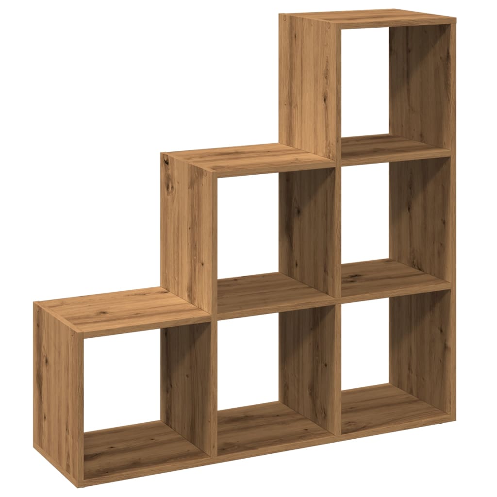 Romdeler bokhylle 3 lag artisan eik 99x29x99 cm konstruert tre