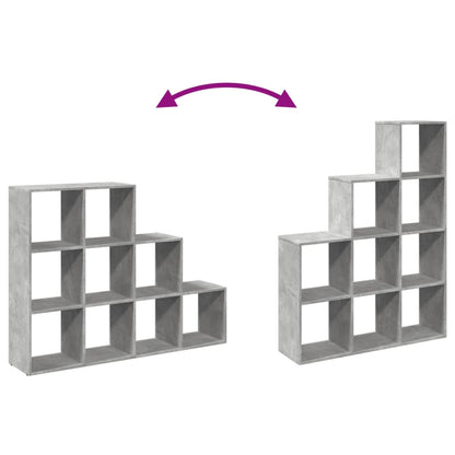 Bokhylle Betonggrå 3 etasjer 137,5x29x103,5 cm