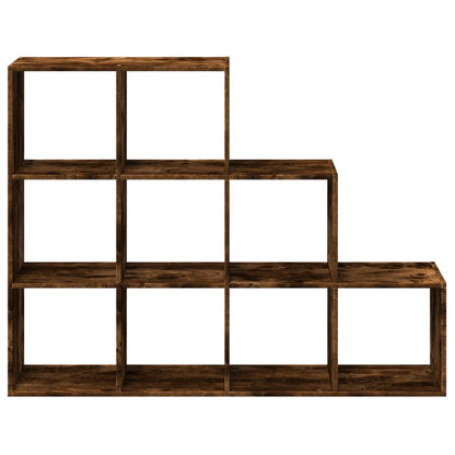 Bokhylle 3 etasjer røkt eik 137,5x29x103,5 cm konstruert tre
